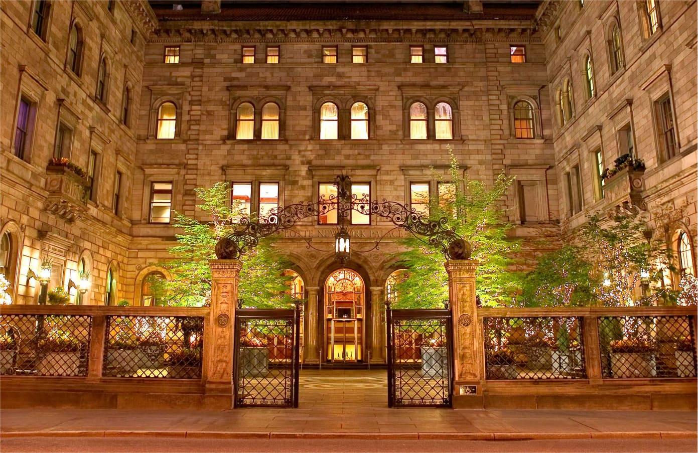 View of the front entrace to Lotte New York Palace